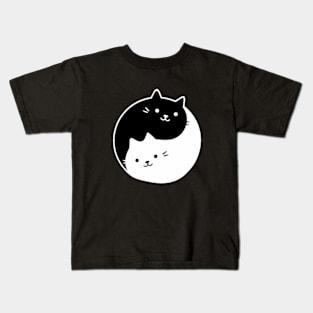 Yin And Yang Cats Kids T-Shirt